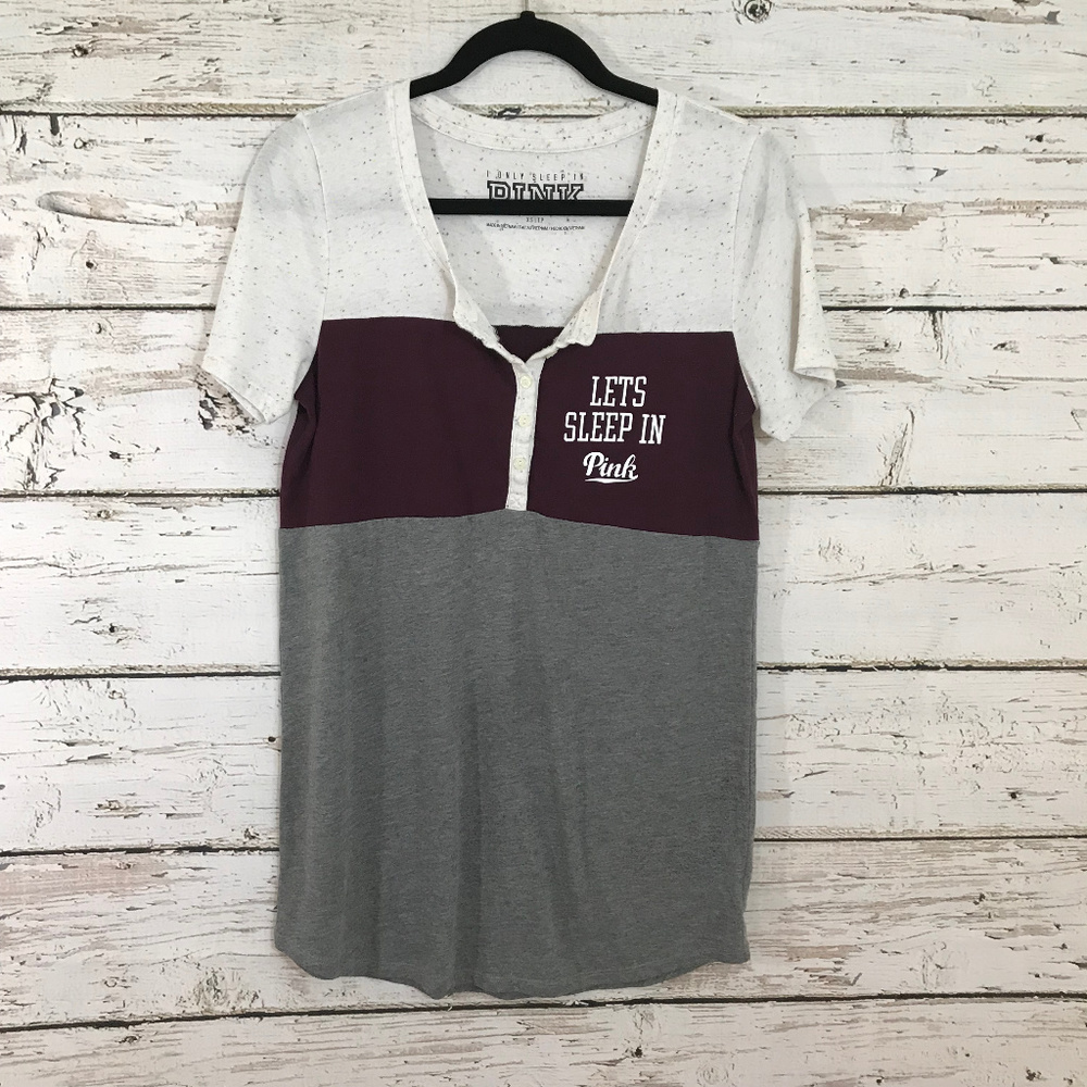 Pink 1/2 Button Down Short Sleeve Shirt.